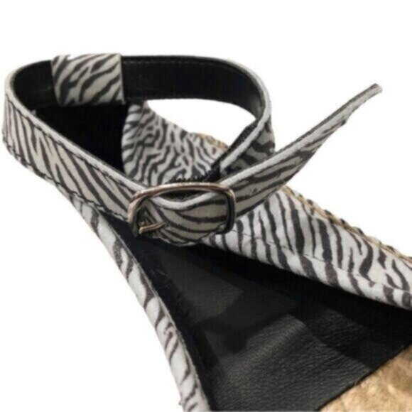 NWT Free People Black & Grey Zebra Print Bohemian Espadrilles EU38/US8 - Picture 12 of 15